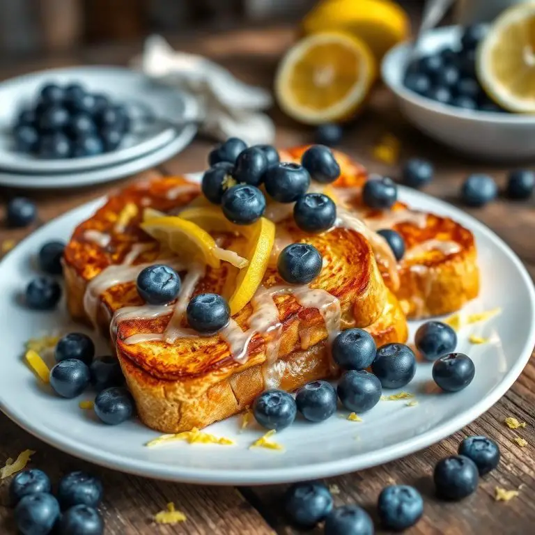Overnight Lemon Blueberry French Toast
